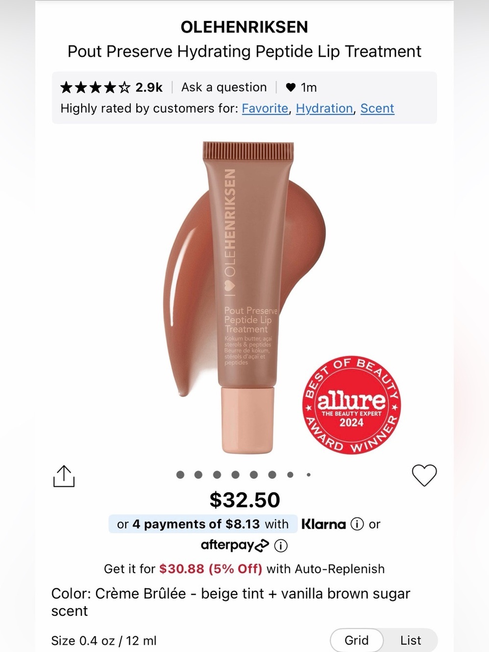 [MAKEUP] OLEHENRIKSEN Pout Preserve Peptide Treatment Crème Brûlée Lab Sample - Picture 4 of 4